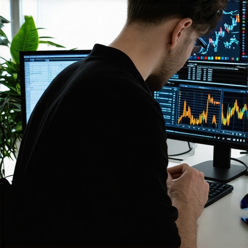 Digital marketer analyzing local SEO data and maps with analytics tools in a modern office