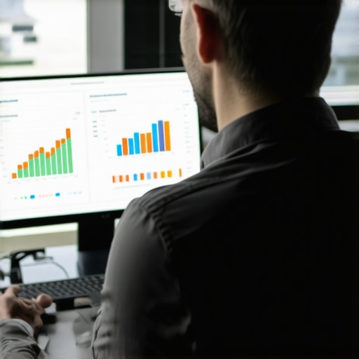 Person analyzing local SEO analytics and insights on a computer.