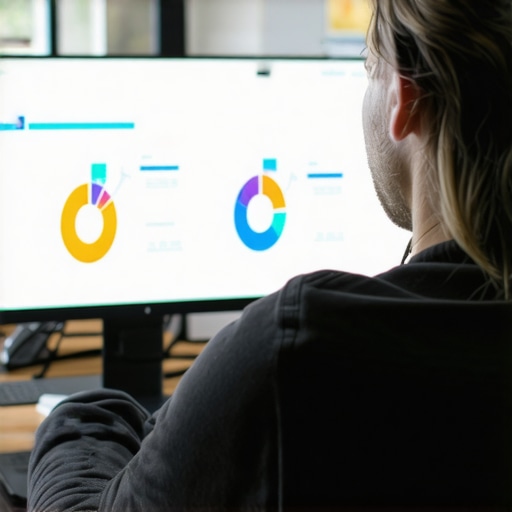 Business owner analyzing local SEO data on a laptop