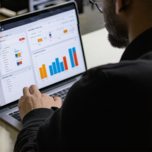 Business owner reviewing local SEO analytics on a laptop