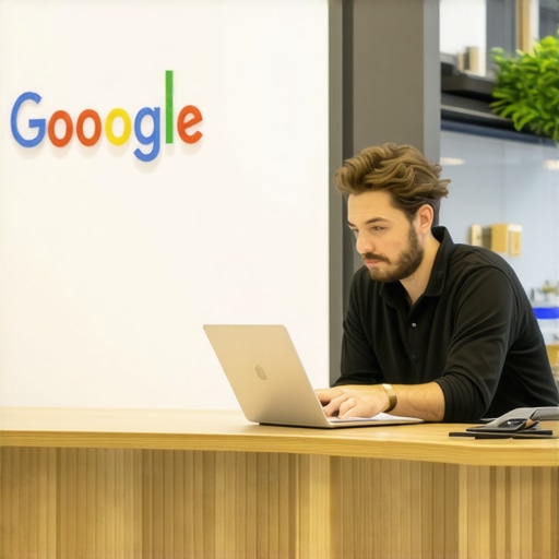 Business owner optimizing GBP profile with photos and descriptions