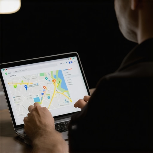 Business owner analyzing Google Business Profile on a laptop