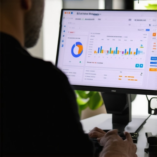 Business owner managing local listings and review tools on computer