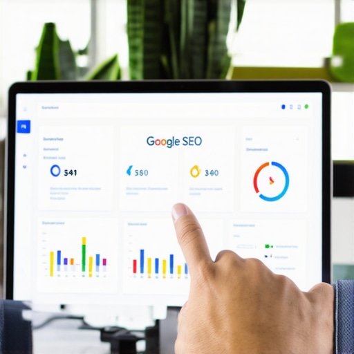Person analyzing local SEO data on a dashboard for Google My Business optimization