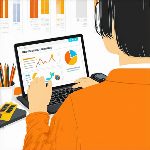 Person managing local listings with digital tools and analytics graphs