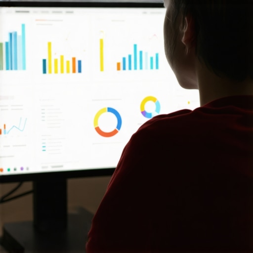 Person reviewing local SEO analytics on a laptop with charts and data.