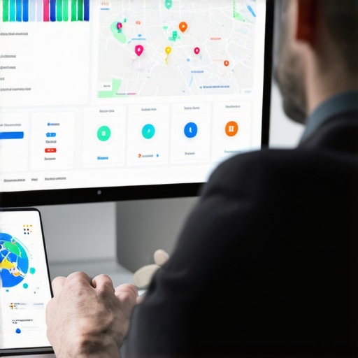 Business owner reviewing digital map profile analytics and SEO signals.