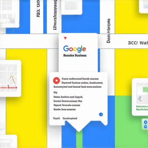 Diagram of Google Business Profile elements like map, keywords, signals