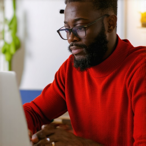 Person analyzing Google My Business profile with SEO tools.