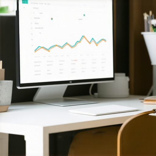 Desk with monitors displaying local SEO analytics and citation management dashboards.