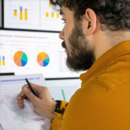 Business owner analyzing local SEO metrics