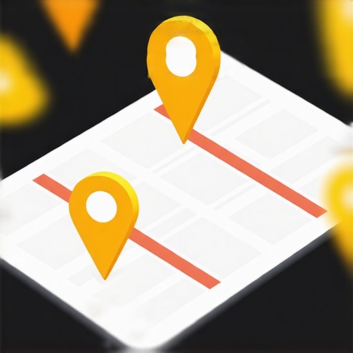 A digital map highlighting local businesses with optimization signals and rank indicators.