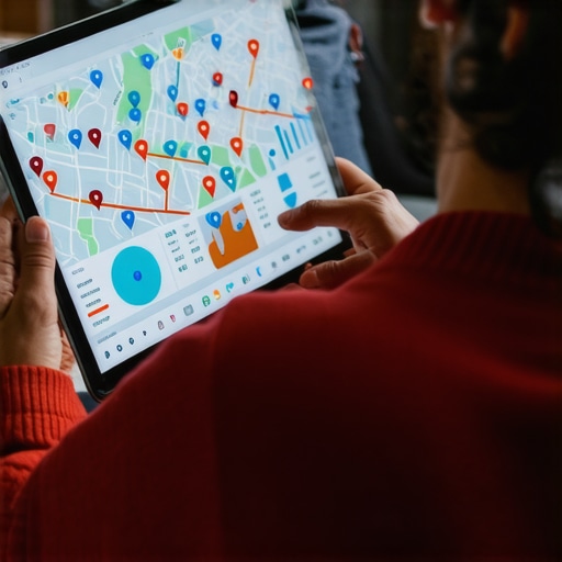 A marketer reviewing local SEO data and map profile