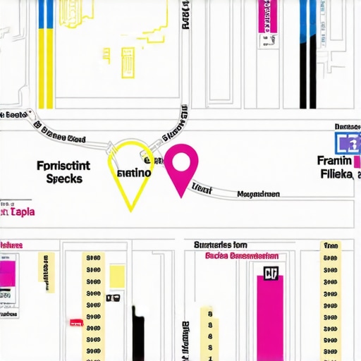 Annotated diagram illustrating the components of a local business map and its structure