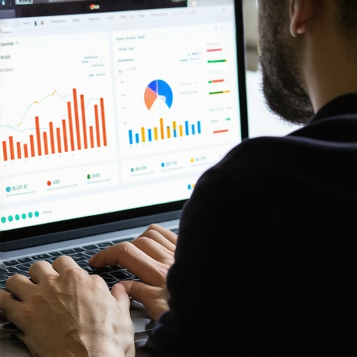 Marketing professional analyzing local SEO data on a laptop.