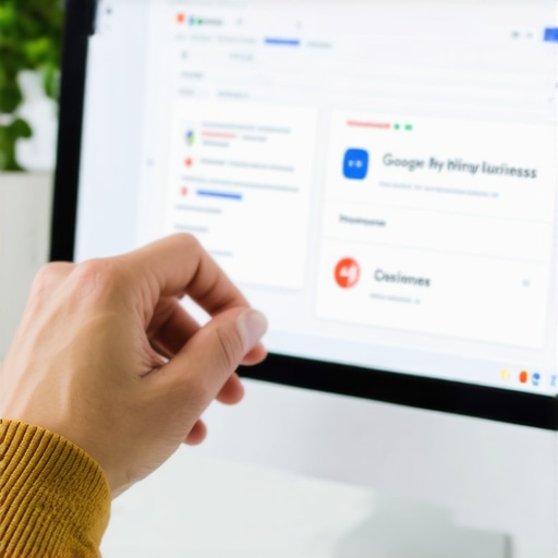 Person editing a Google My Business profile to improve local search visibility.